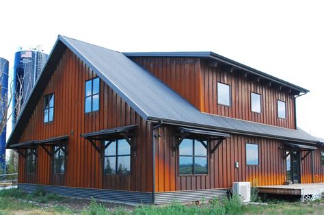 metal shop in front of house|metal exterior home design.